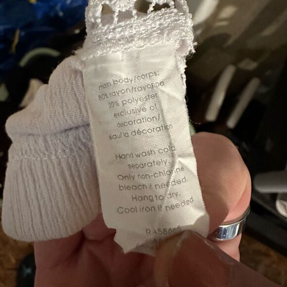 Chelsea28 XXS Ana Smocked Split Leg Womens Boho Long Pants White EUC - Picture 11 of 11